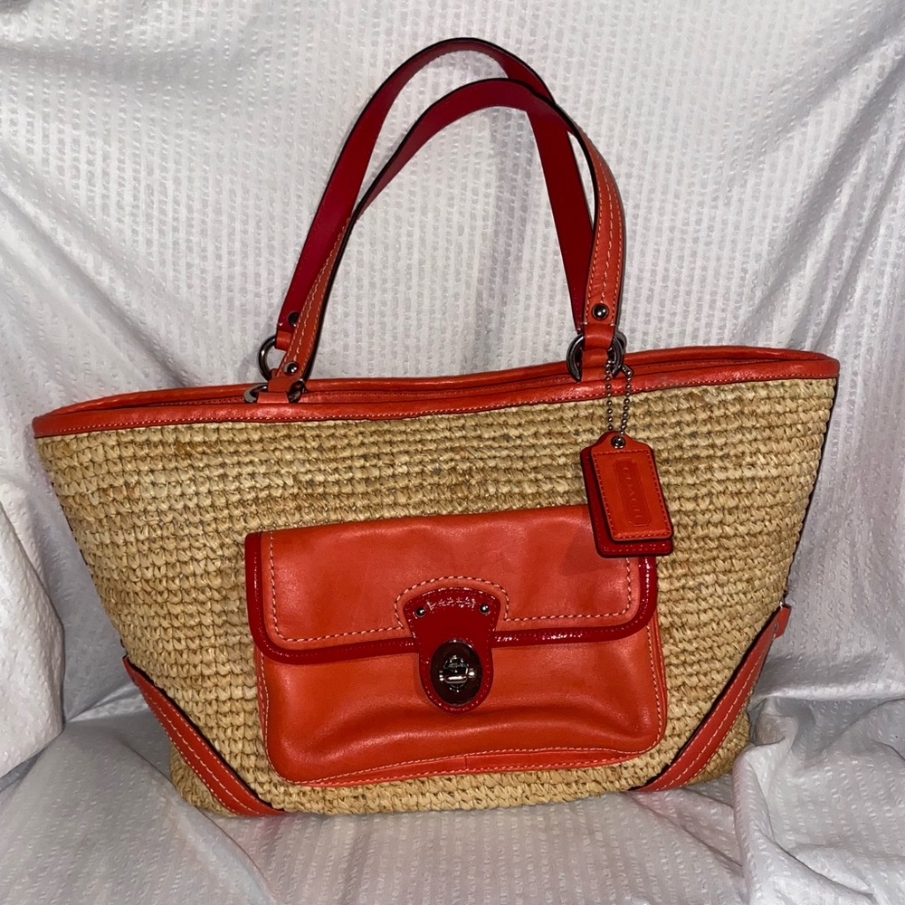 Coach Raffia Tote Bag